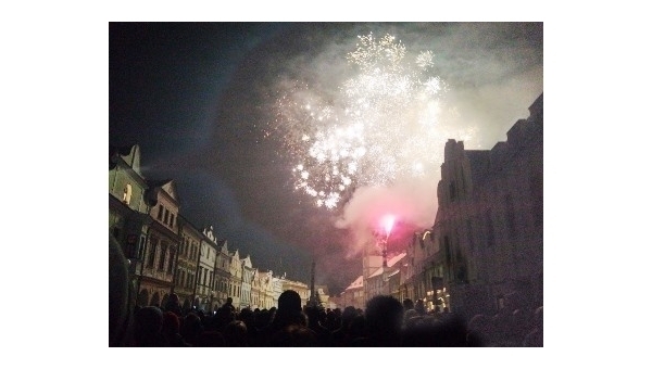 Novoroční ohňostroj v Třeboni 2025